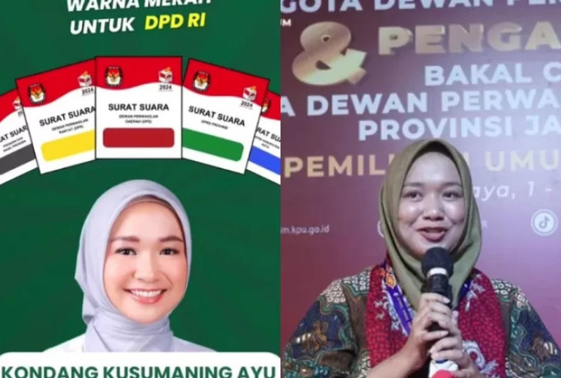 Foto kondang Kusumaning Ayu vs wajah asli, video tiktok viral caleg DPD Jatim dapat lebih sejuta suara  karena cantik