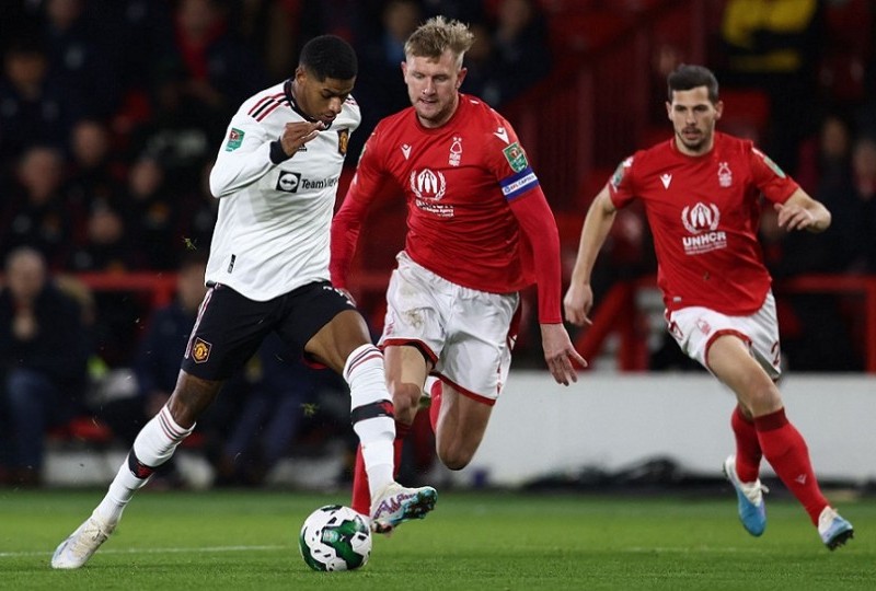 Carabao Cup MU vs NF, gol Marcus Rashford, Wout Weghorst dan Bruno Fernandes