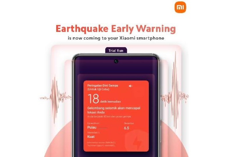 Fitur baru pada HP Xiomi, peringatan dini gempa bumi di Indonesia
